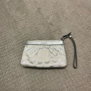 Coach silver wristlet in excellent condition